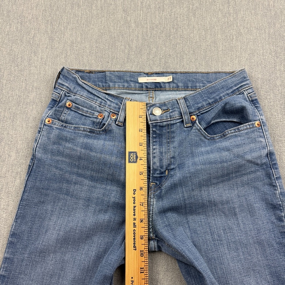 Levis Jeans Womens 27x27 Blue Boyfriend Denim Mid-Rise Pants Classic Straight - Picture 8 of 15